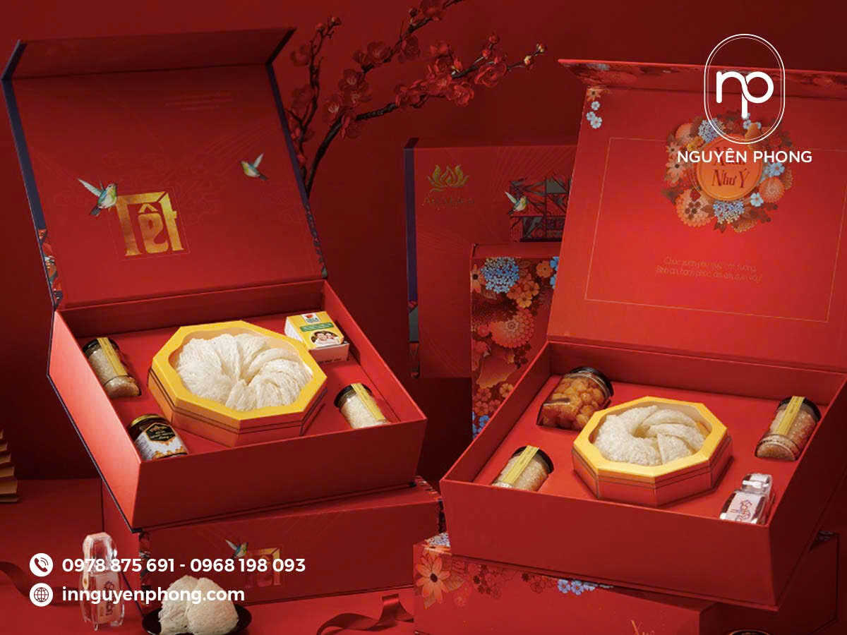 Mẫu in hộp cứng in sắc nét làm quà Tết 